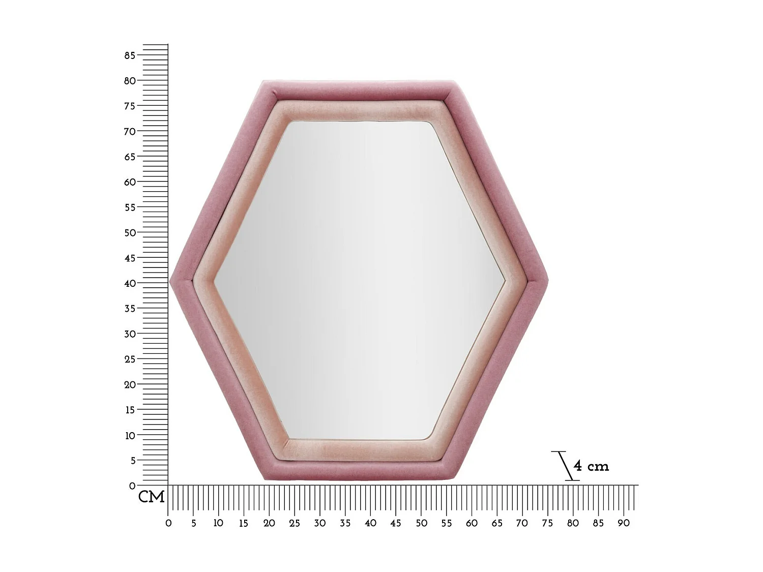 Miroir avec Cadre Hexagone 1, Multicouleur, 75x4x80 cm, Seven Design
