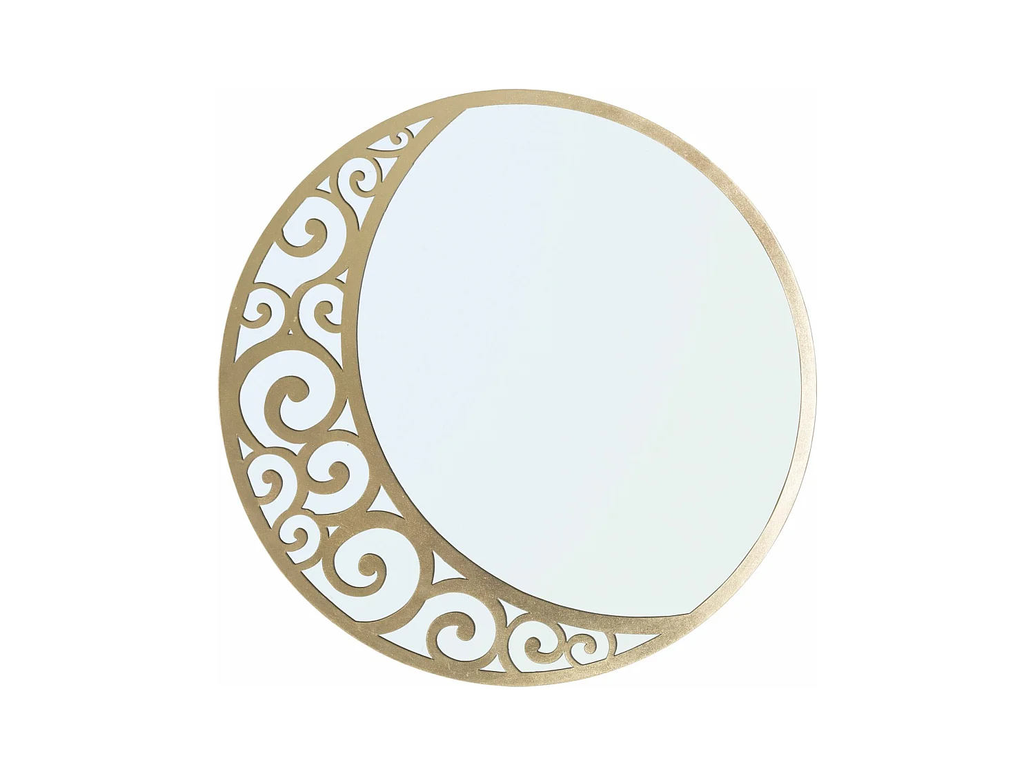 Miroir avec Cadre Lune 2, Or, 72x1x72 cm, Epikasa