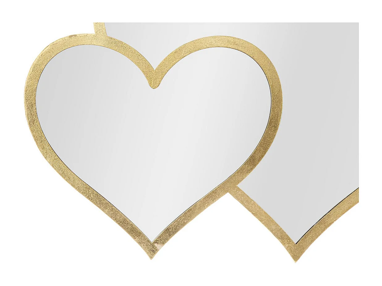 Miroir avec Cadre Cœur 24, Or, 65x2x50 cm, Seven Design