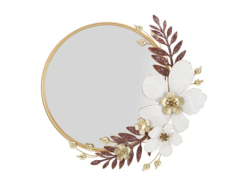 Miroir avec Cadre Fleurs 58, Multicouleur, 74,9x7,6x72,4 cm, Seven Design