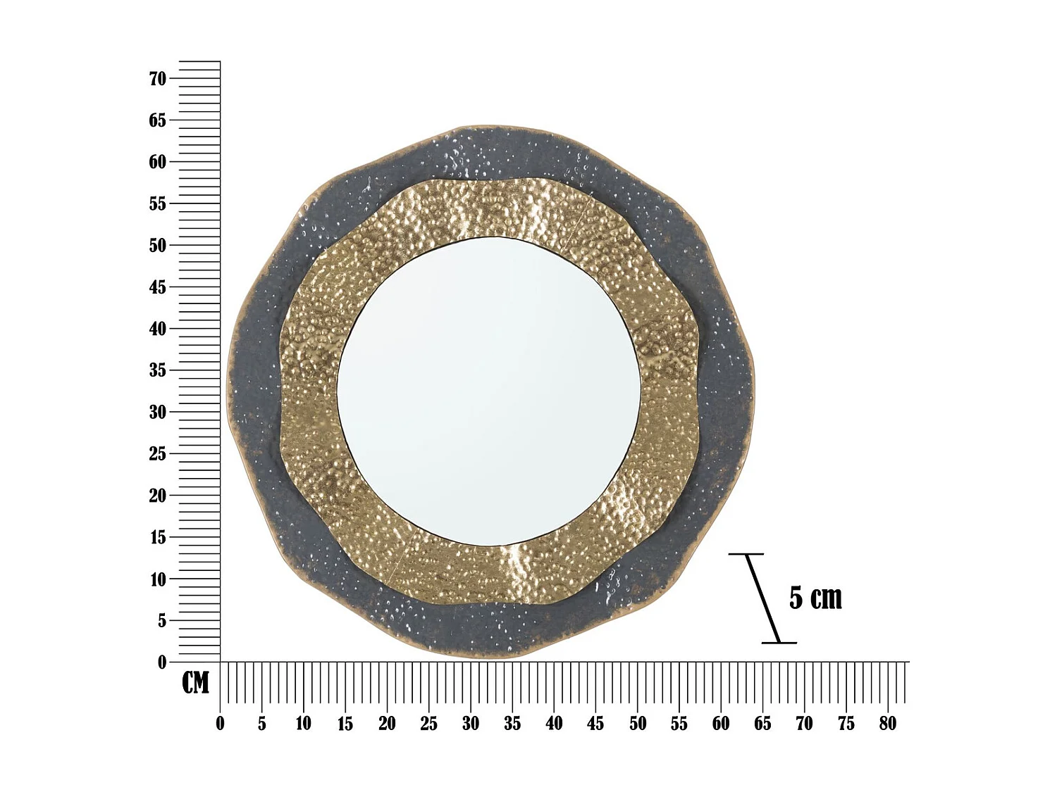 Miroir avec Cadre MF502, Multicouleur, 65,5x5x65,5 cm, Seven Design