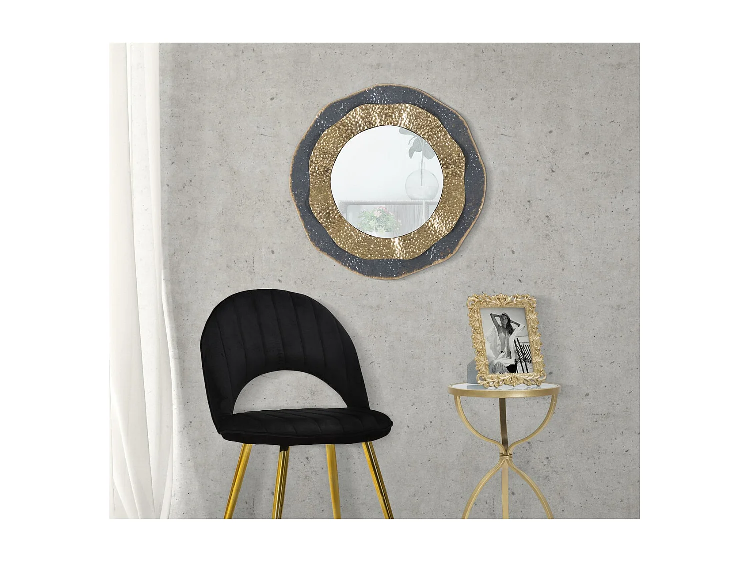 Lustro w Ramie MF502, Wielokolorowy, 65,5x5x65,5 cm, Seven Design