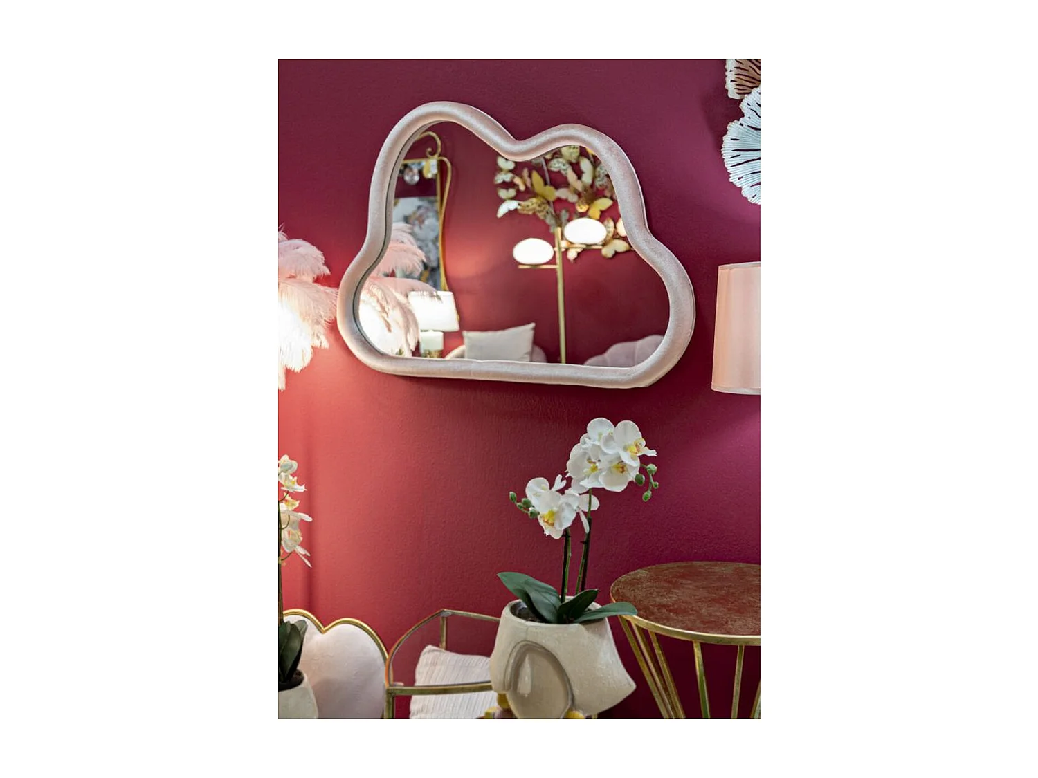 Miroir avec Cadre Cloud, Rose, 90x4x60 cm, Seven Design
