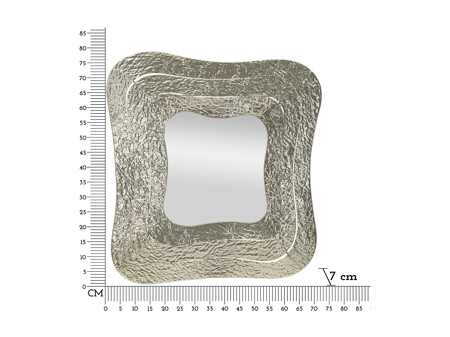 Ingelijste Spiegel MF507, Zilver, 74x7x79 cm, Seven Design