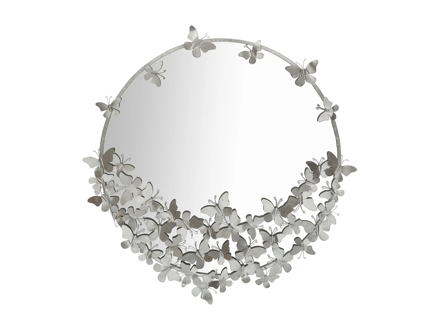 Miroir avec Cadre Papillon 30, Argent, 91x3x94 cm, Epikasa