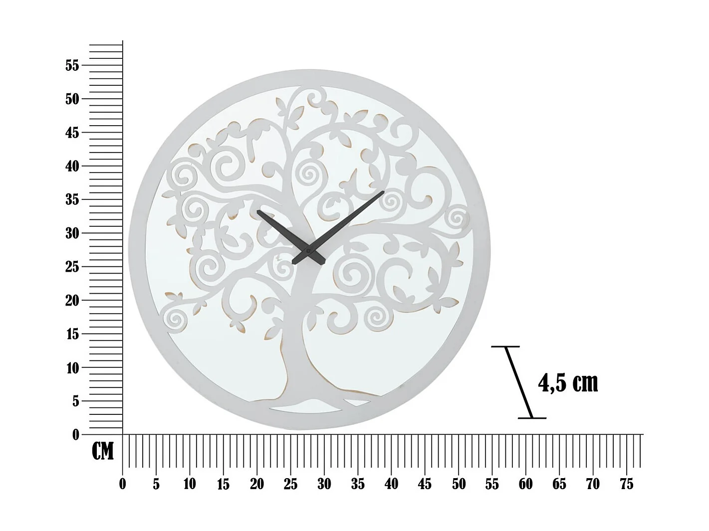 Wandklok MF272, Wit, 55x4,5x55 cm, Seven Design