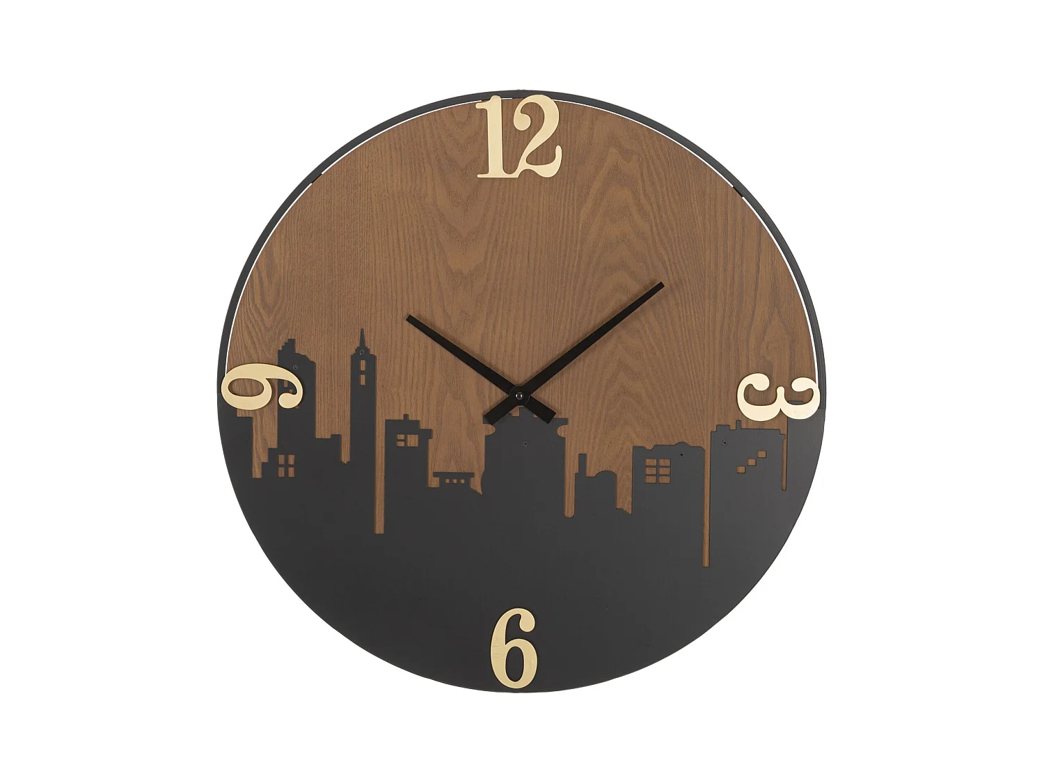 Horloge Murale MF253, Marron, 60x2x60 cm, Epikasa