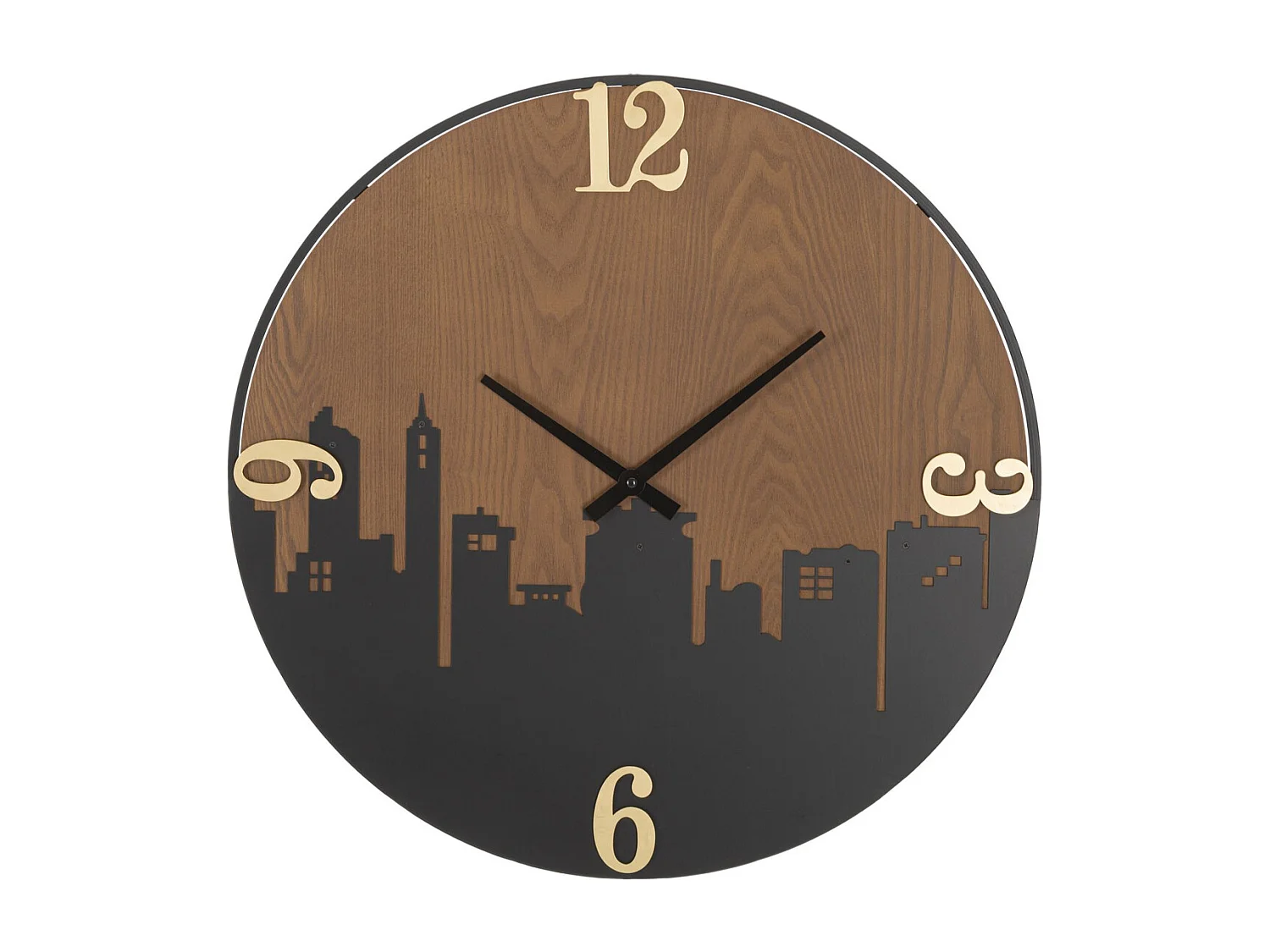 Horloge Murale MF253, Marron, 60x2x60 cm, Seven Design