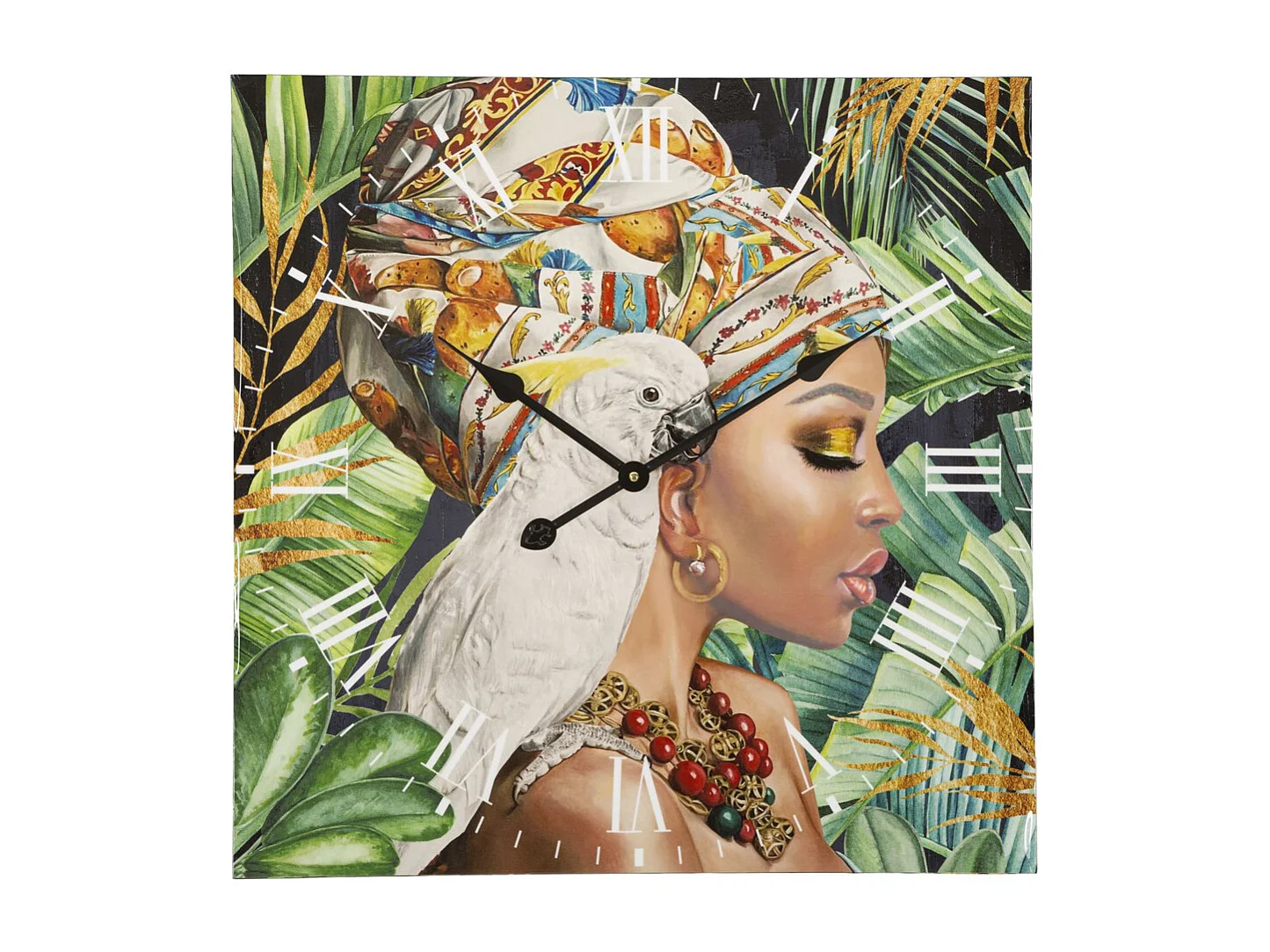 Horloge Murale Afrique 2, Multicouleur, 60x4,5x60 cm, Seven Design