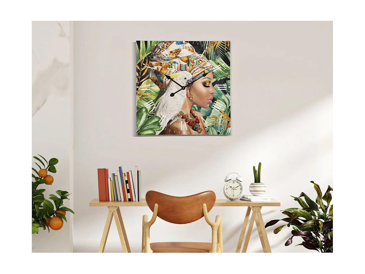 Horloge Murale Afrique 2, Multicouleur, 60x4,5x60 cm, Seven Design