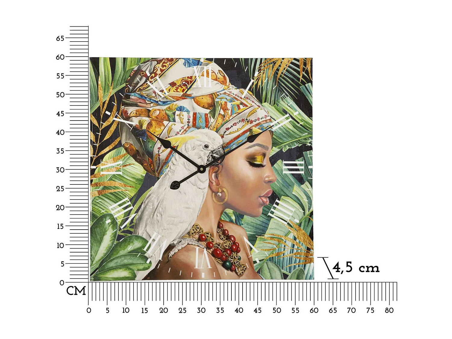Horloge Murale Afrique 2, Multicouleur, 60x4,5x60 cm, Seven Design