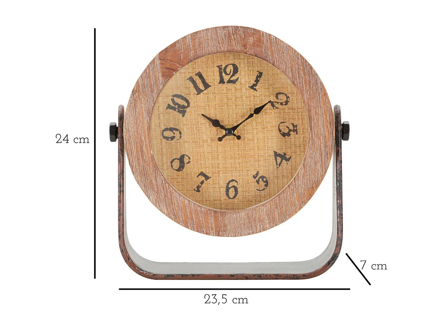 Horloge Murale MF247, Marron, 23,5x7x24 cm, Seven Design