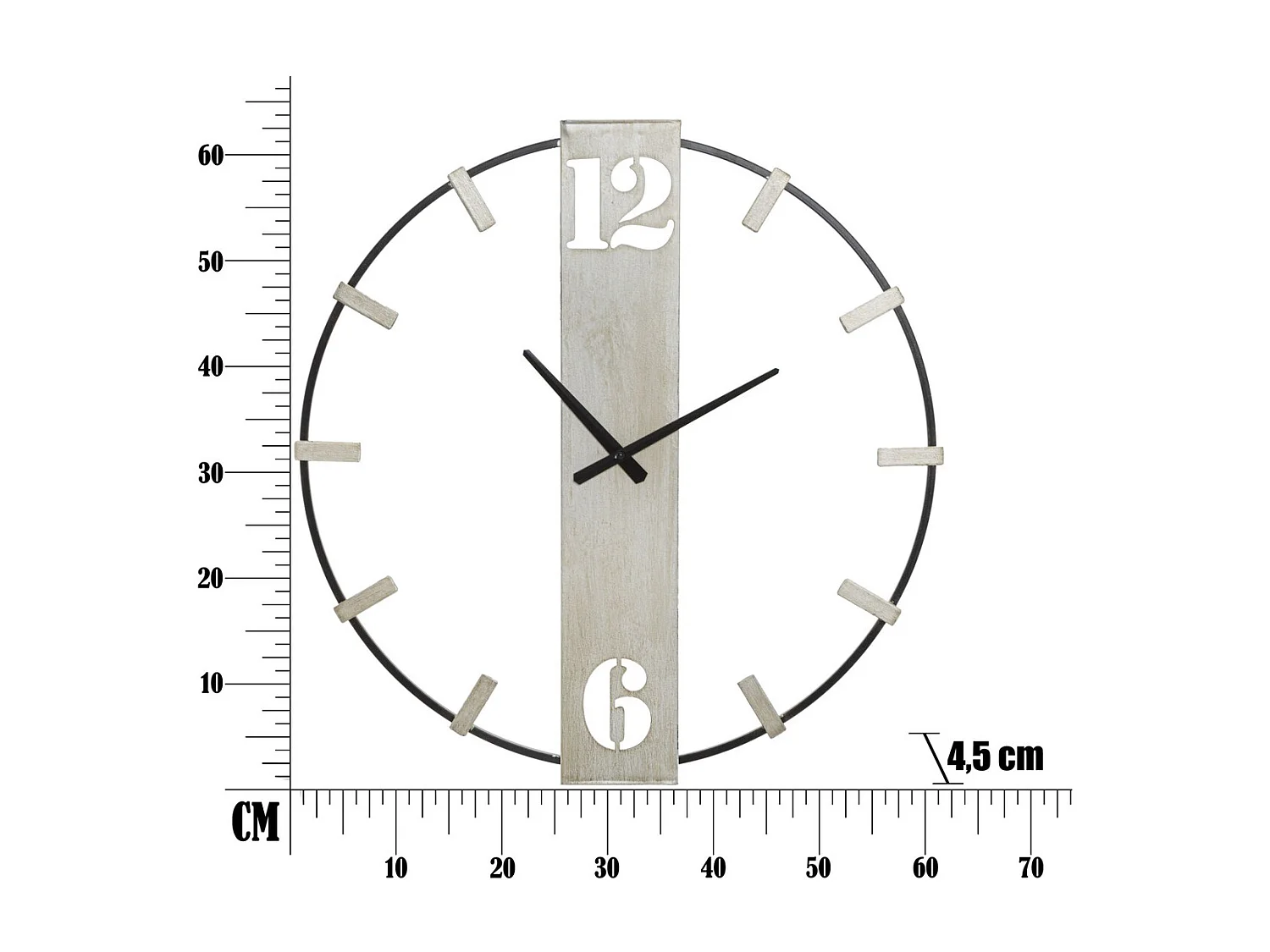 Zegar ścienny MF240, Srebrny, 61x4,5x63 cm, Seven Design