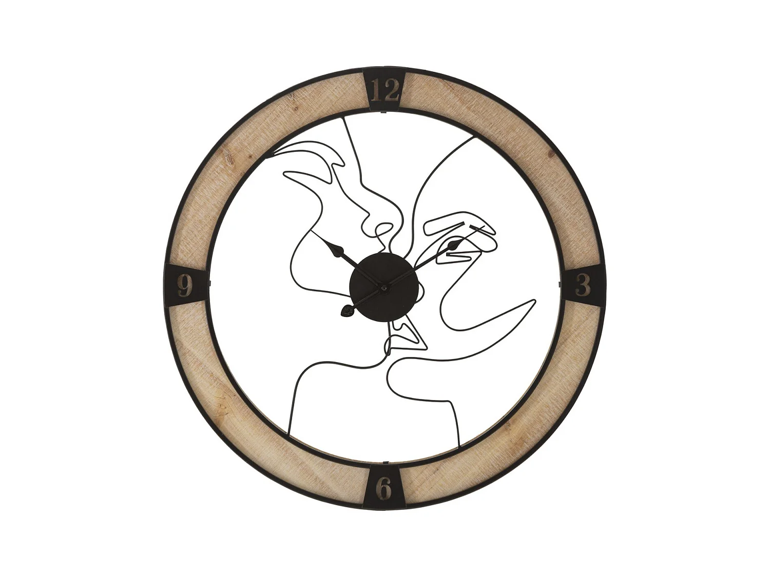 Horloge Murale MF246, Marron, 60x3x60 cm, Seven Design