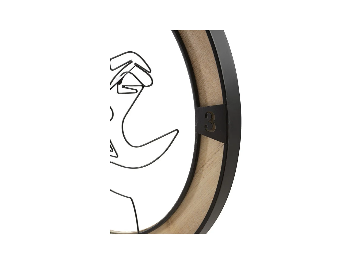 Horloge Murale MF246, Marron, 60x3x60 cm, Seven Design