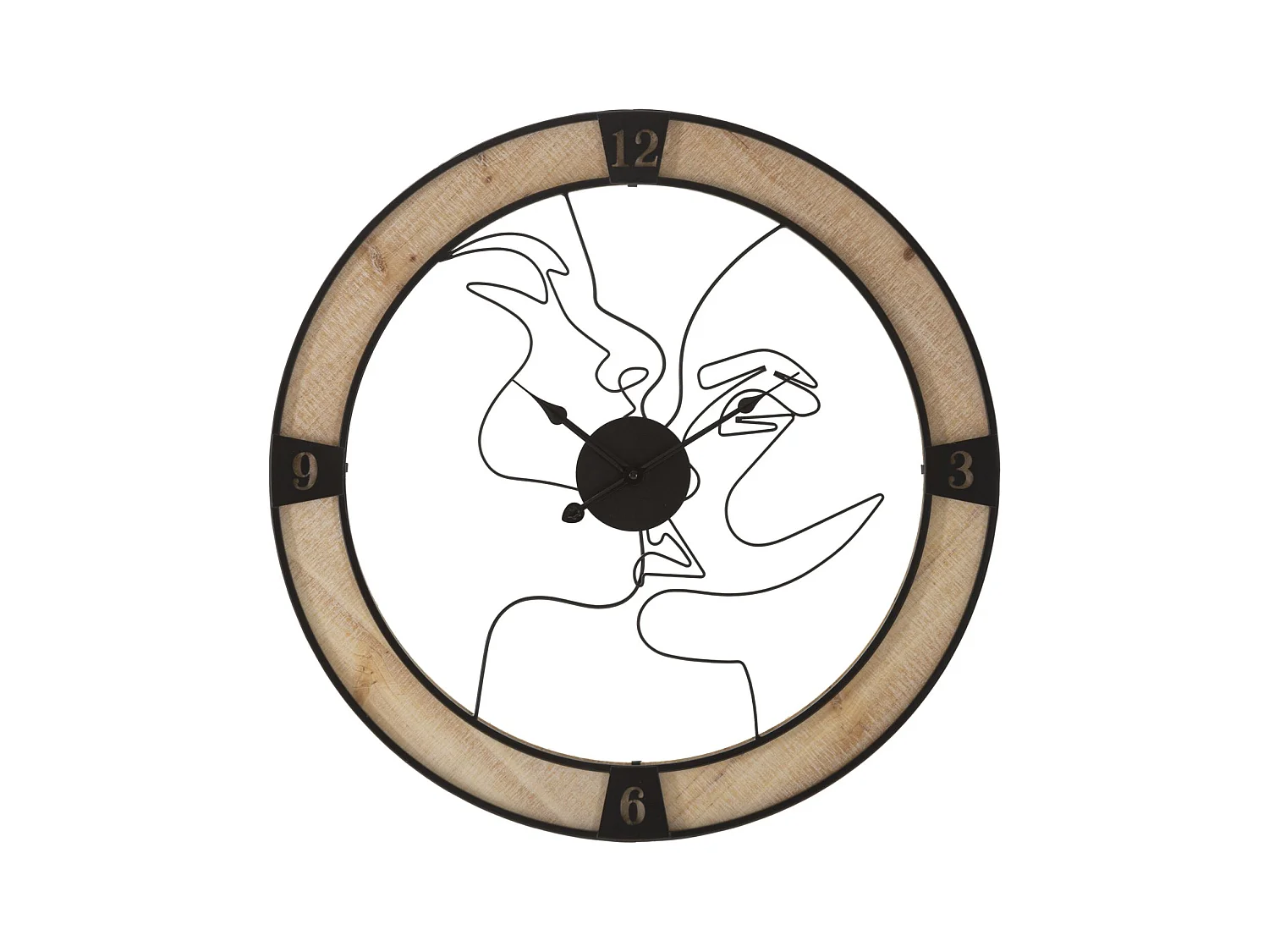 Horloge Murale MF246, Marron, 60x3x60 cm, Epikasa