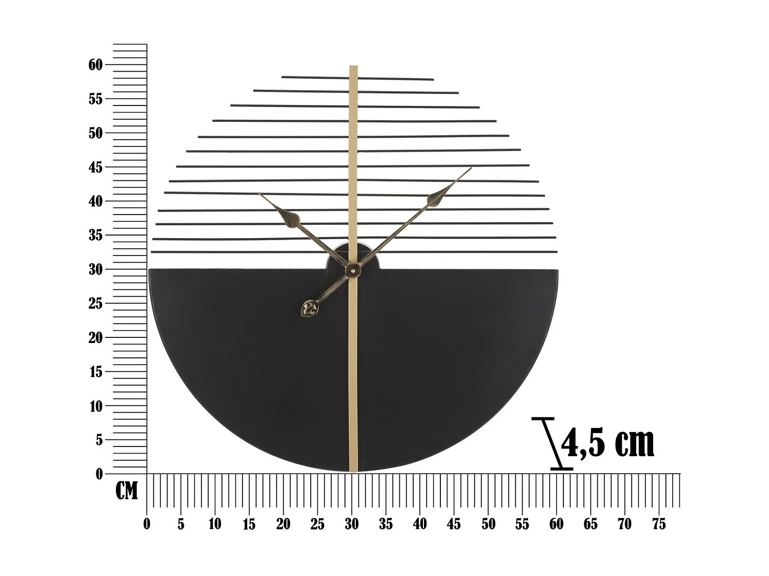 Horloge Murale MF236, Noir, 60x4,5x60 cm, Seven Design