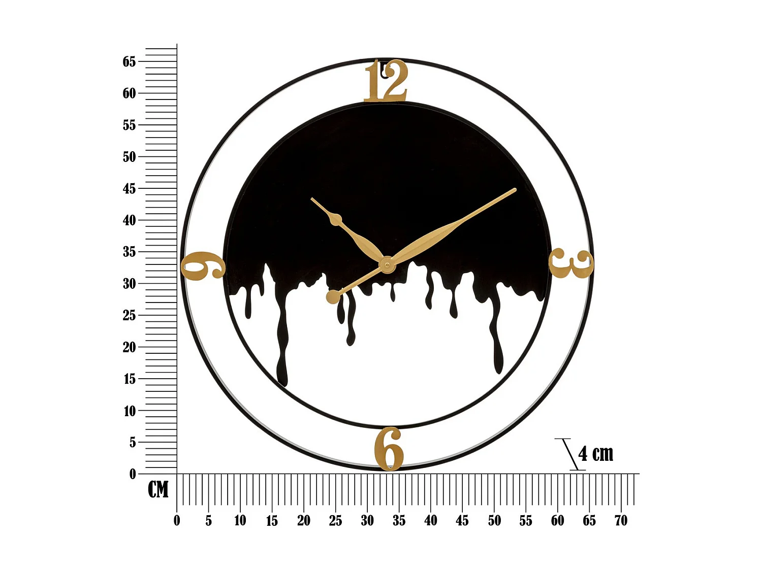 Horloge Murale MF235, Noir, 66x4x66 cm, Seven Design