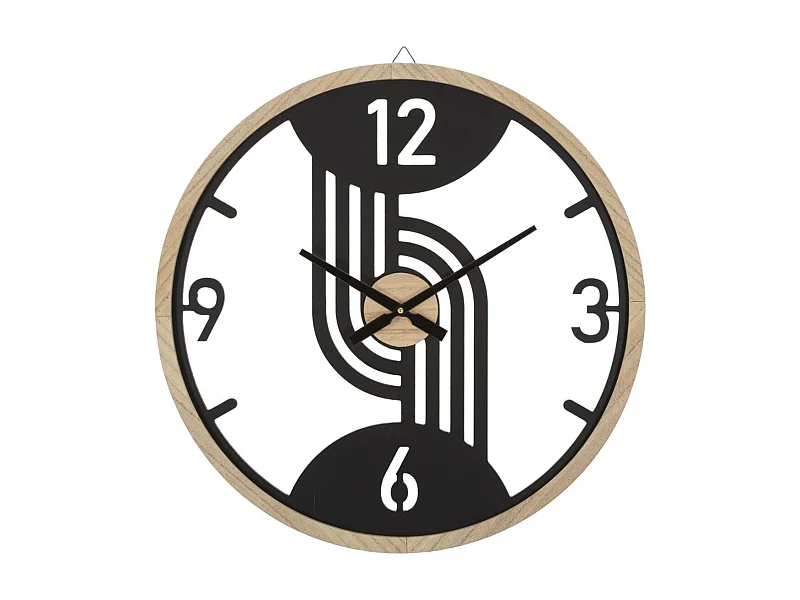 Horloge Murale MF269, Noir, 60x2,5x60 cm, Seven Design