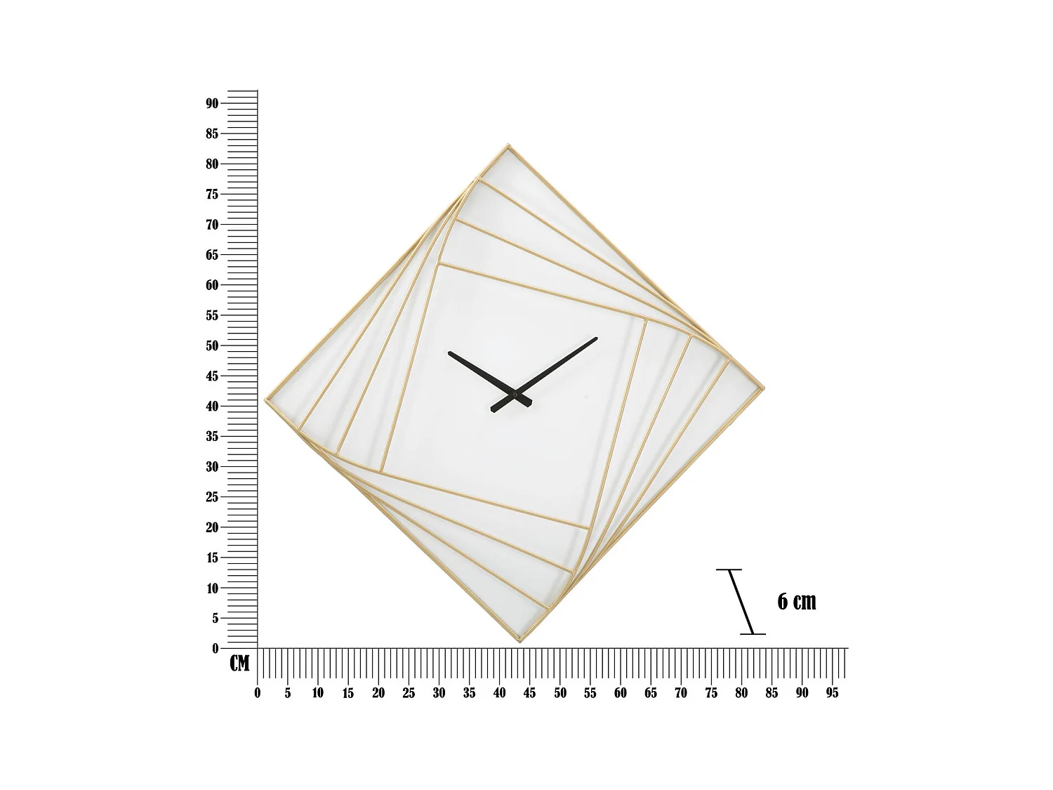 Horloge Murale MF280, Or, 85x6x85 cm, Seven Design