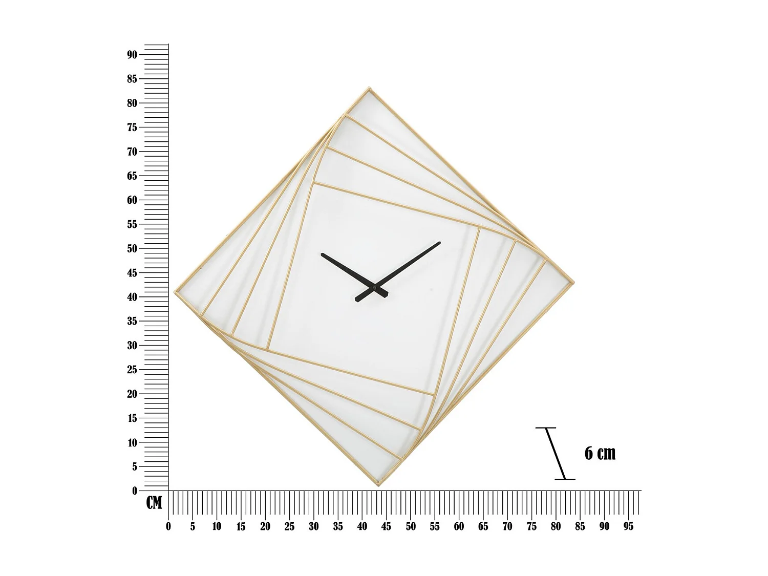Horloge Murale MF280, Or, 85x6x85 cm, Seven Design
