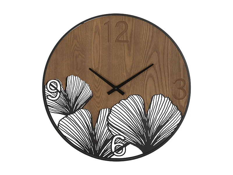 Horloge Murale MF260, Marron, 60x2x60 cm, Seven Design