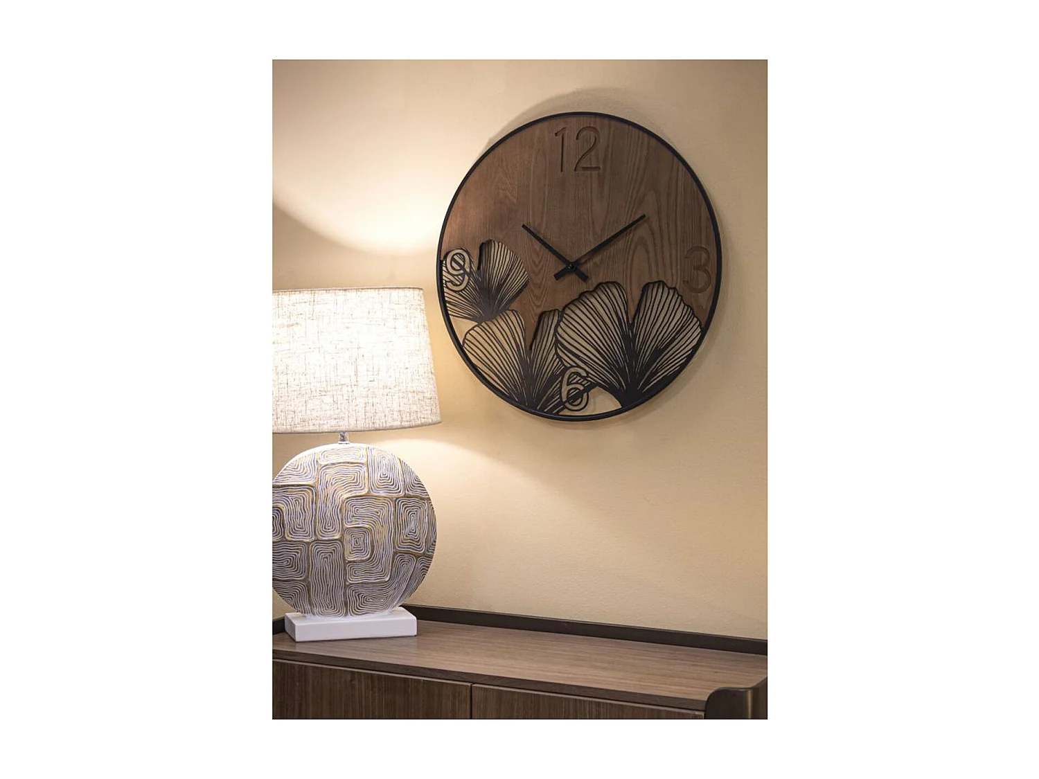 Horloge Murale MF260, Marron, 60x2x60 cm, Seven Design