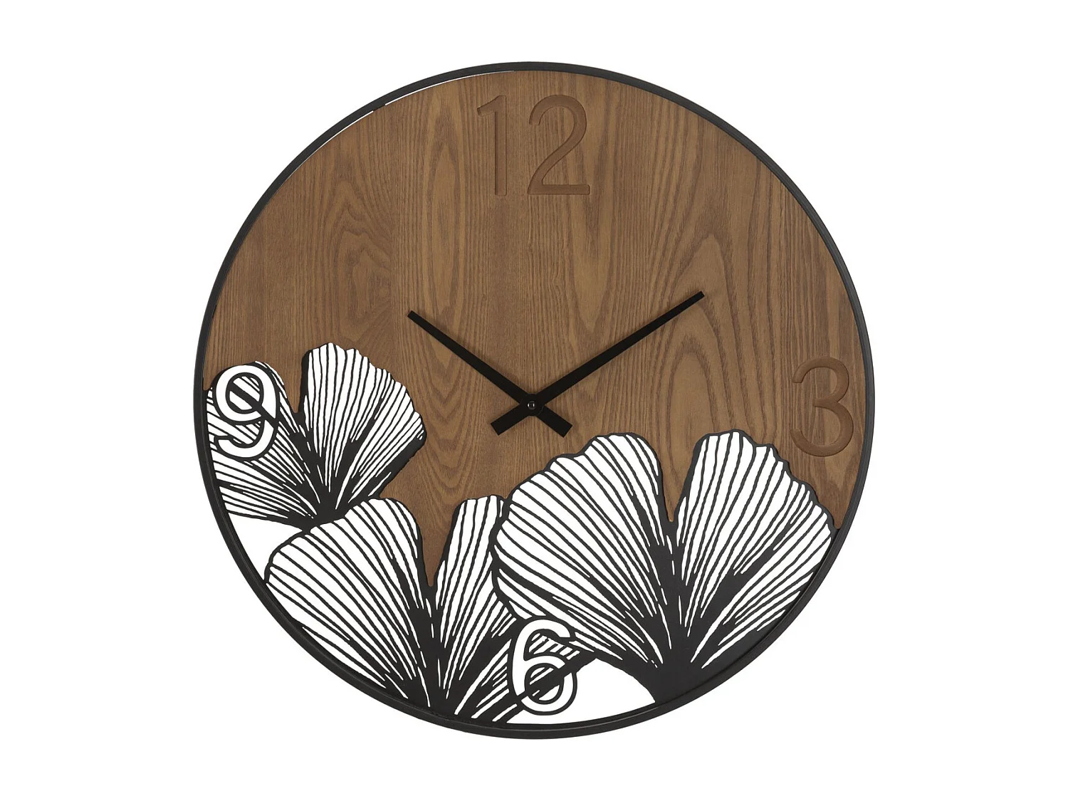 Horloge Murale MF260, Marron, 60x2x60 cm, Seven Design