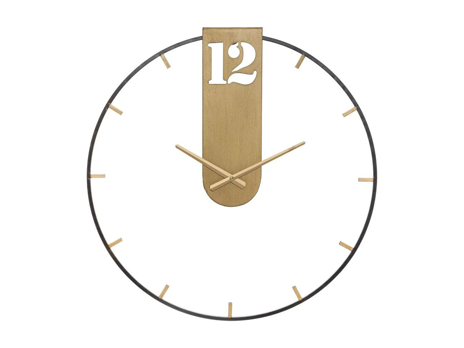 Wandklok MF243, Zwart, 60x4,5x60 cm, Seven Design