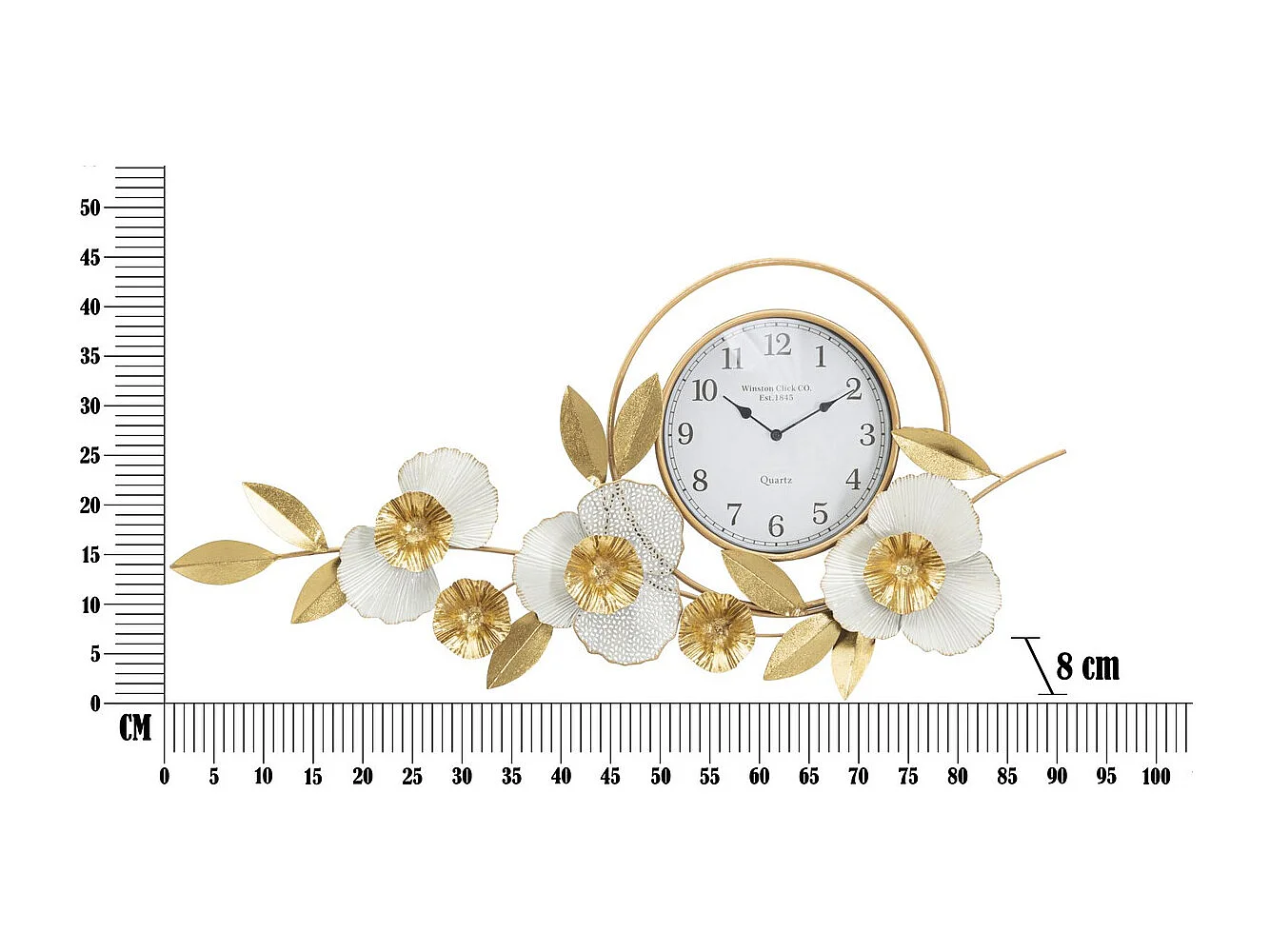 Horloge Murale MF282, Or, 92,5x8x45,5 cm, Seven Design