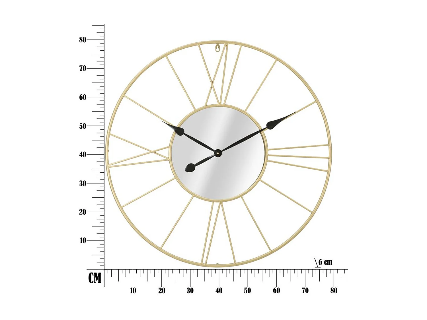 Horloge Murale MF283, Or, 80x6x80 cm, Seven Design