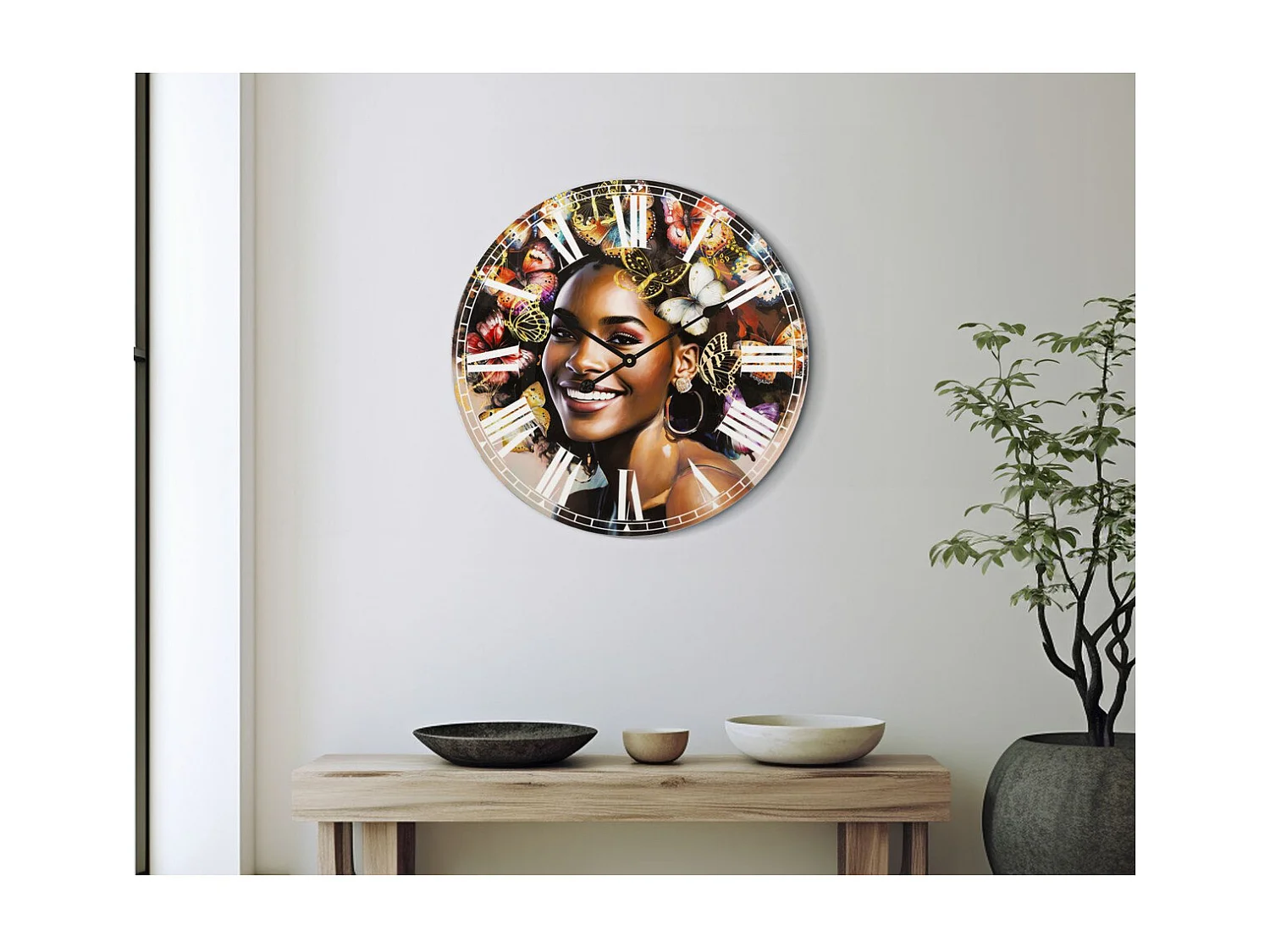 Horloge Murale Afrique 3, Multicouleur, 60x4,5x60 cm, Seven Design