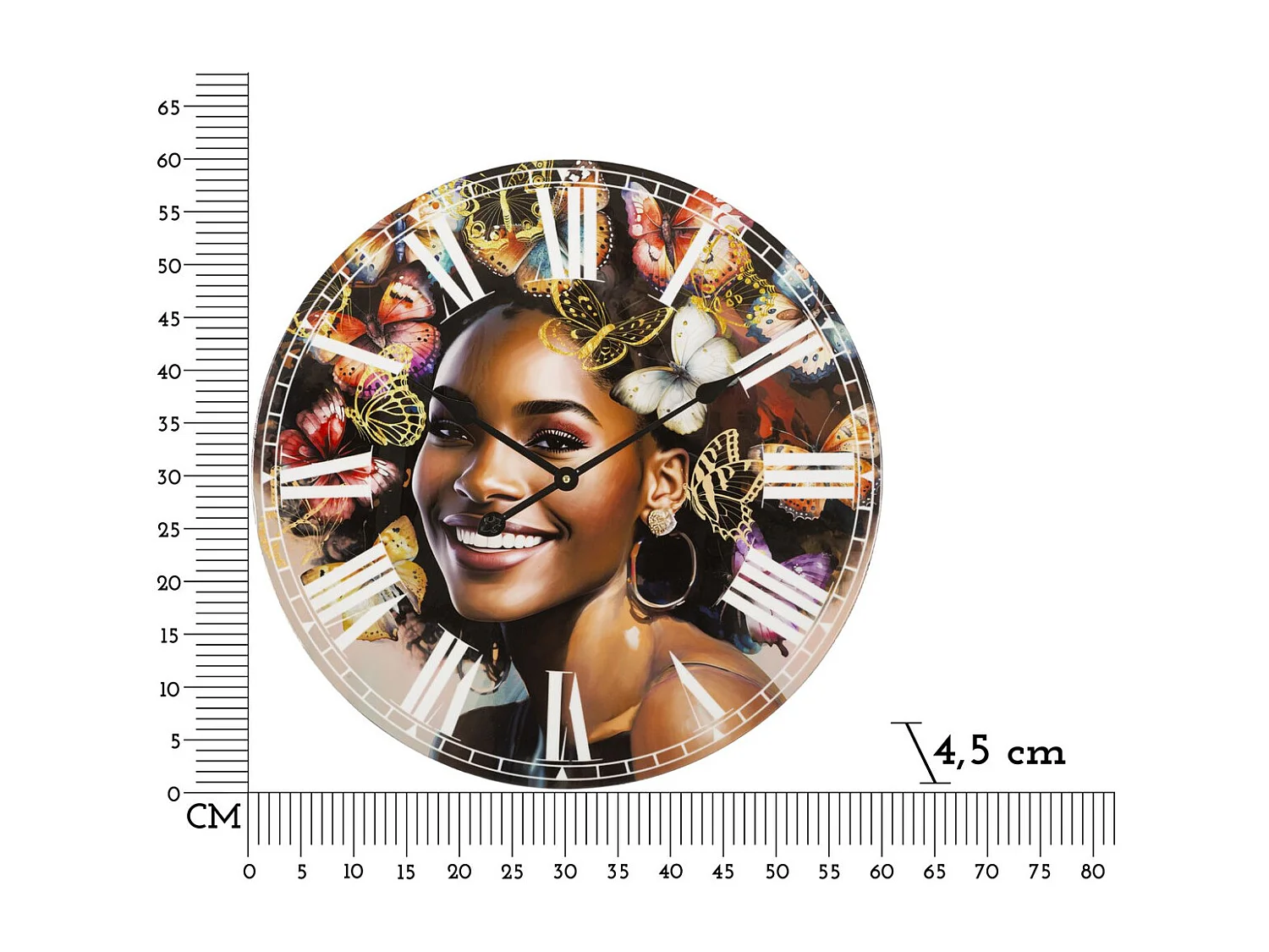 Horloge Murale Afrique 3, Multicouleur, 60x4,5x60 cm, Seven Design