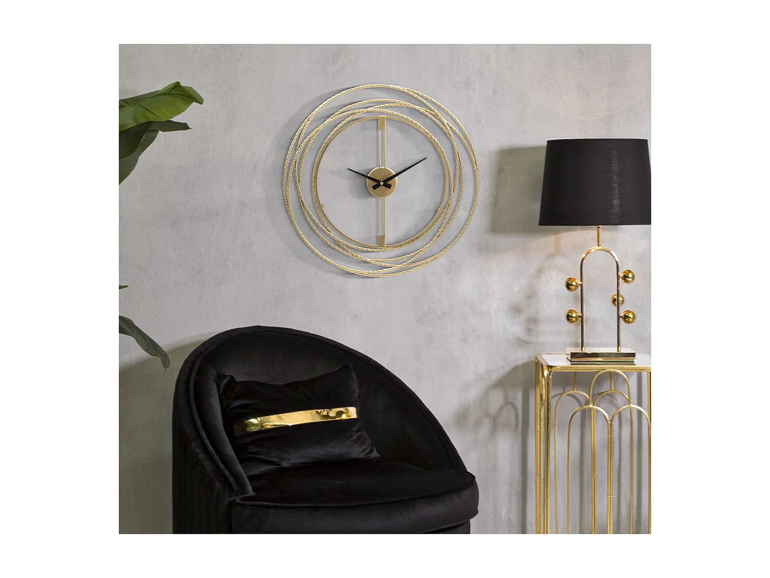 Horloge Murale MF237, Or, 50x4x50 cm, Seven Design