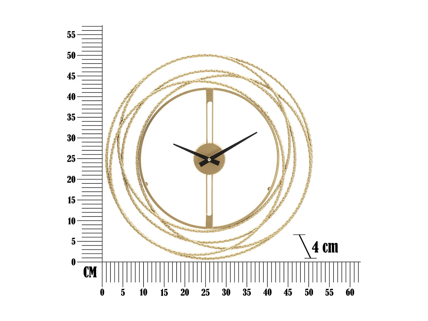 Horloge Murale MF237, Or, 50x4x50 cm, Seven Design