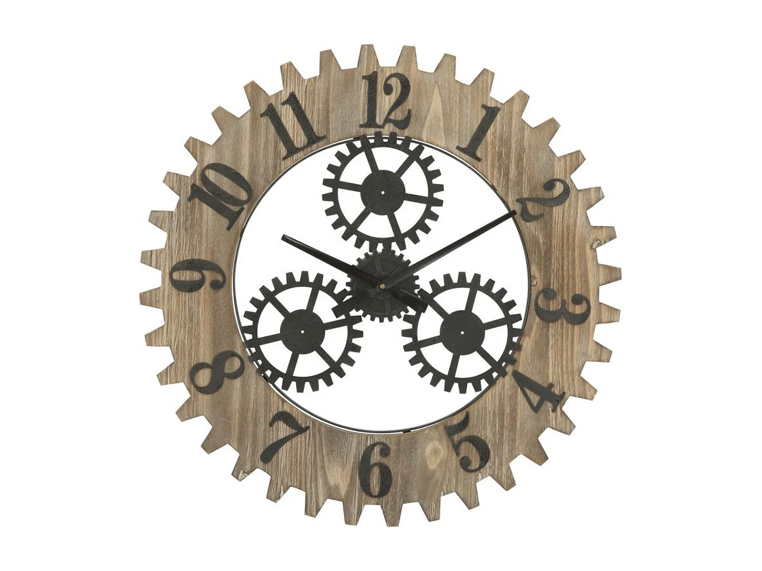 Horloge Murale MF259, Marron, 60x4x60 cm, Seven Design