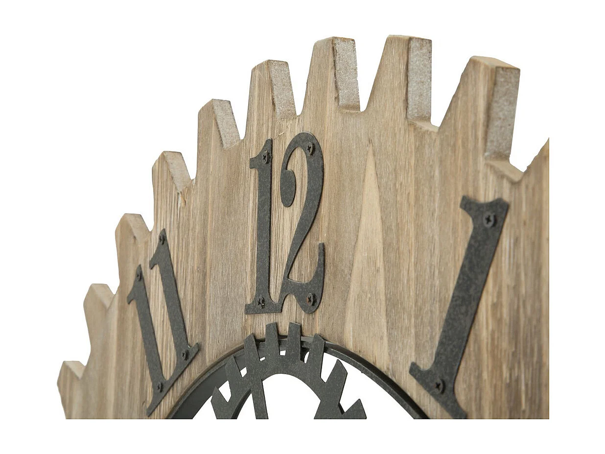 Horloge Murale MF259, Marron, 60x4x60 cm, Seven Design