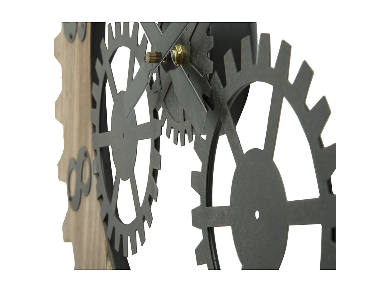 Horloge Murale MF259, Marron, 60x4x60 cm, Seven Design