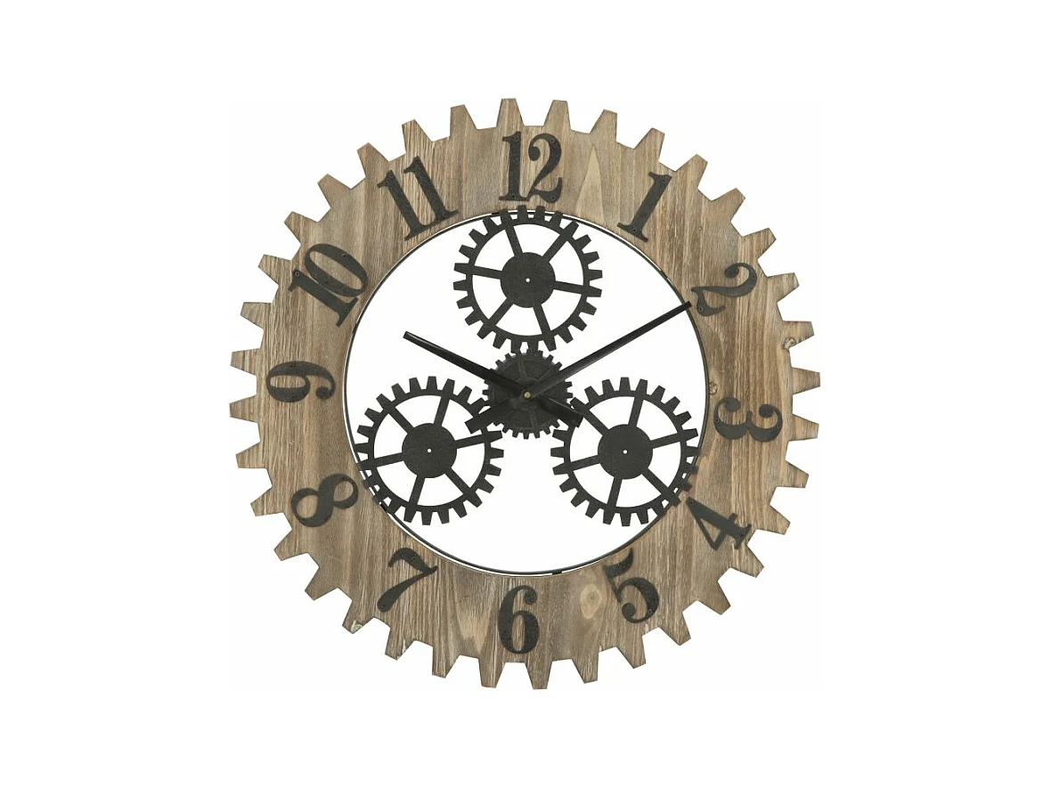 Horloge Murale MF259, Marron, 60x4x60 cm, Epikasa
