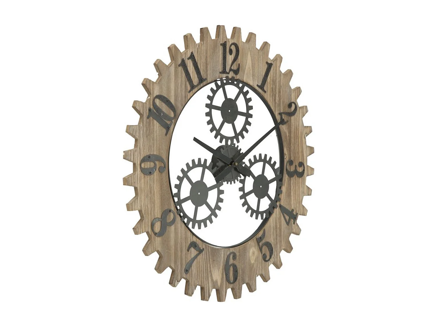 Horloge Murale MF259, Marron, 60x4x60 cm, Seven Design