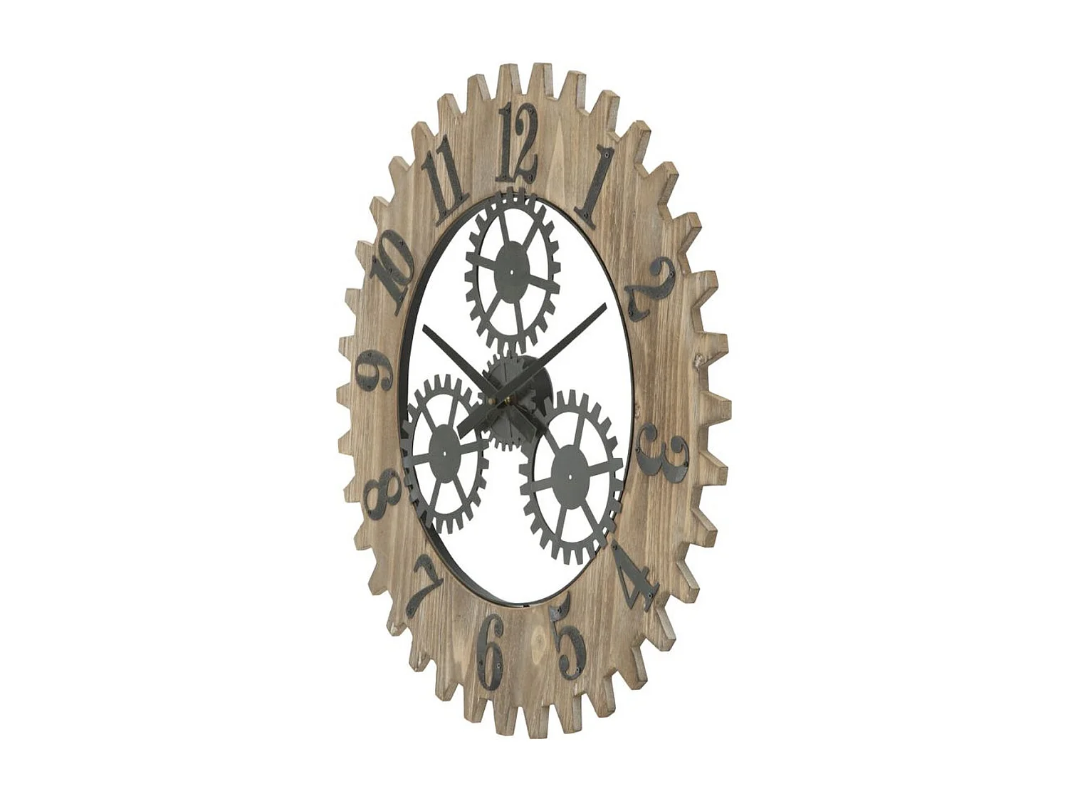 Horloge Murale MF259, Marron, 60x4x60 cm, Seven Design