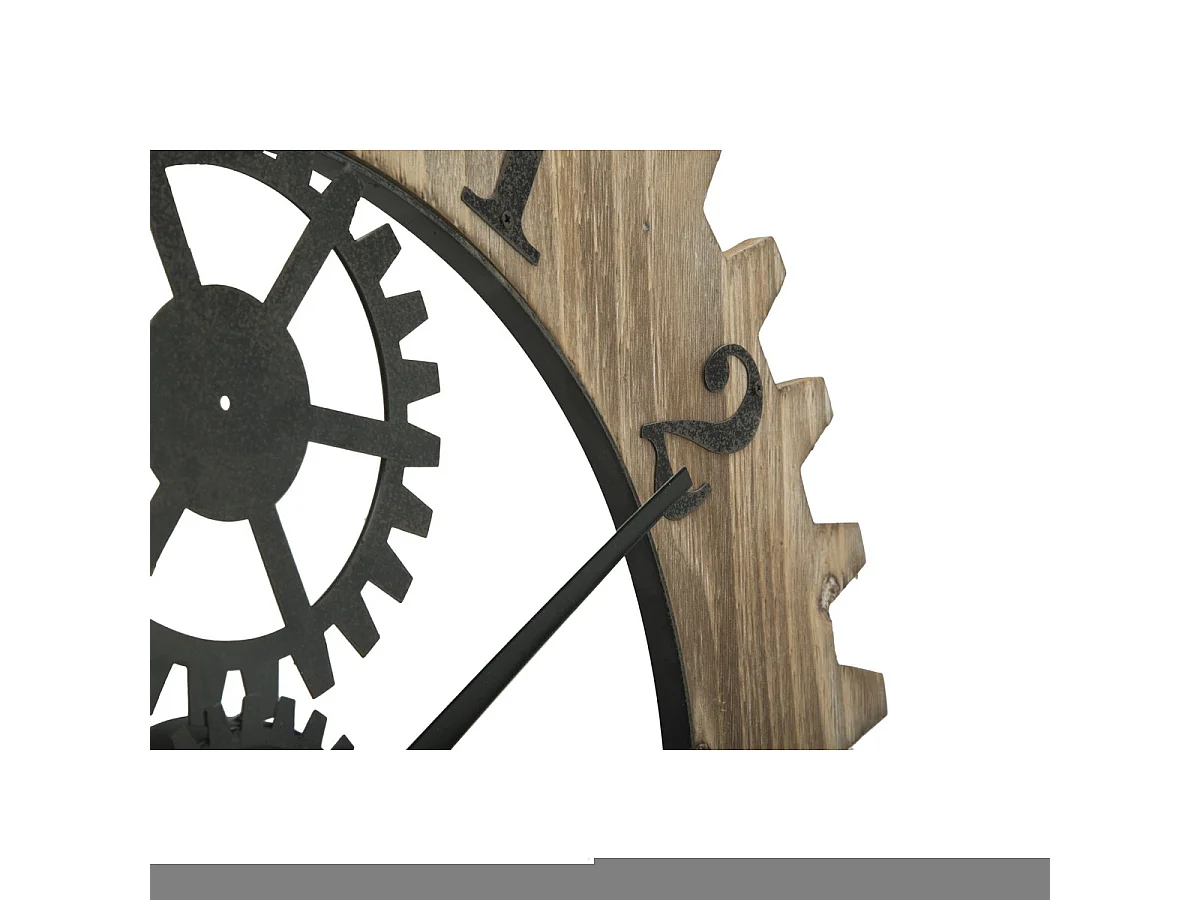 Horloge Murale MF259, Marron, 60x4x60 cm, Seven Design