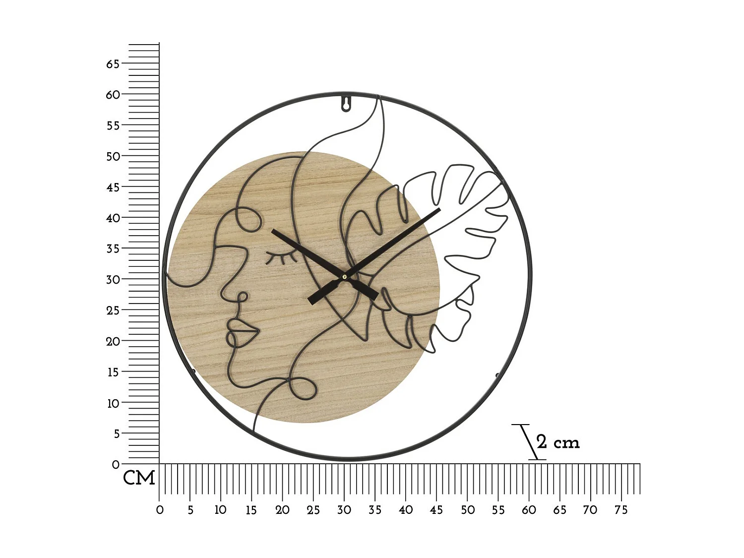 Horloge Murale MF270, Marron, 60x2x60 cm, Seven Design