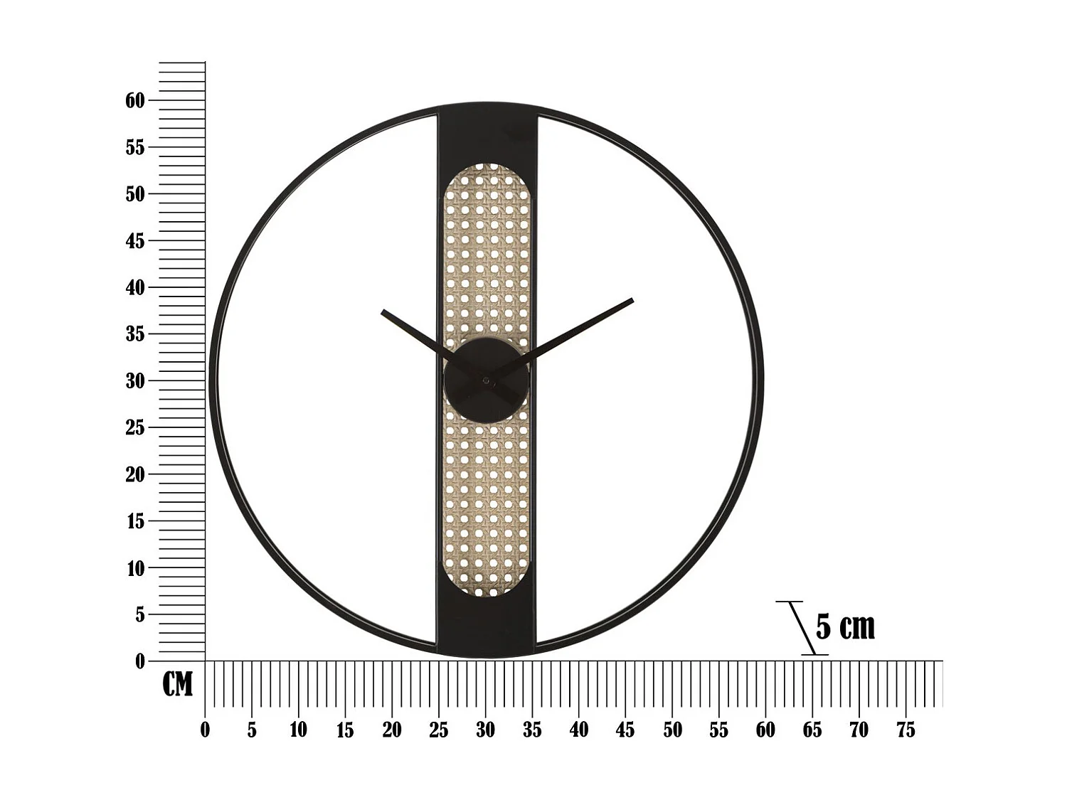 Horloge Murale MF239, Noir, 60x5x60 cm, Seven Design