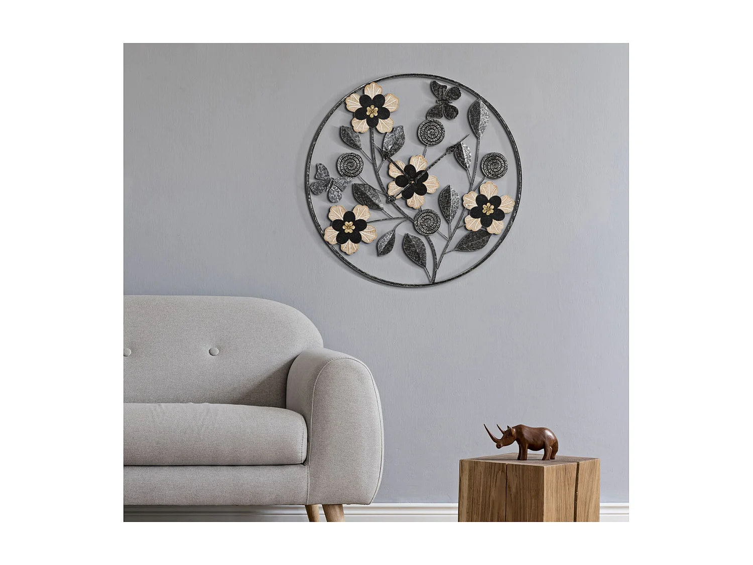 Horloge Murale MF250, Noir, 5,5x5,5x67 cm, Seven Design