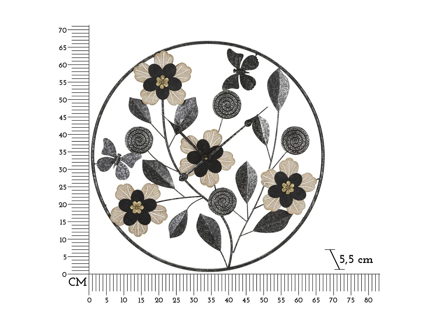 Zegar ścienny MF250, Czarny, 5,5x5,5x67 cm, Seven Design