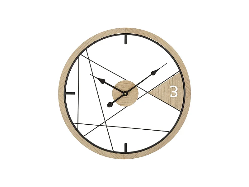 Horloge Murale MF261, Marron, 60x2,5x60 cm, Seven Design