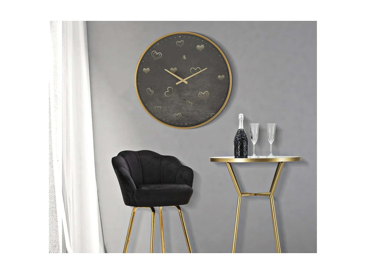 Relógio de Parede MF276, Cinzento, 60x6x60 cm, Seven Design