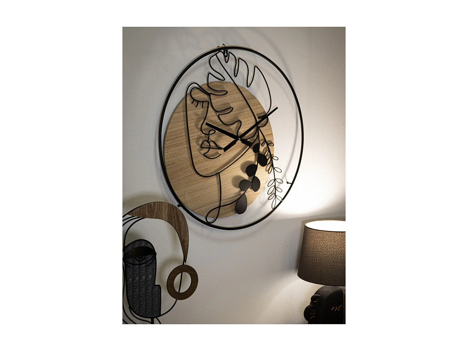 Horloge Murale MF268, Marron, 60x2x60 cm, Seven Design