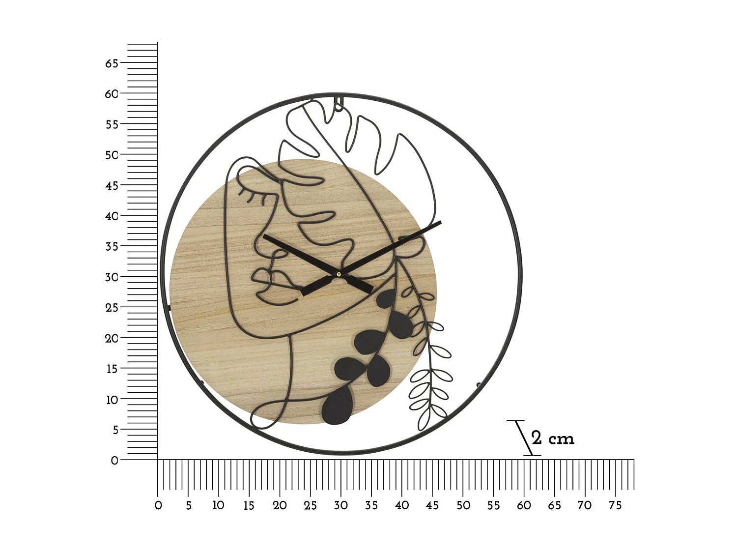Horloge Murale MF268, Marron, 60x2x60 cm, Seven Design
